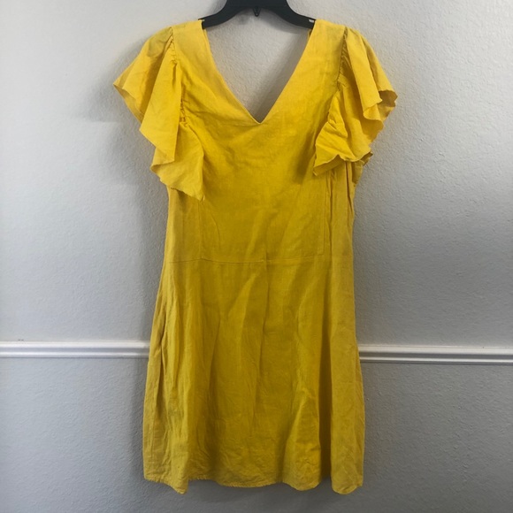 a new day Dresses & Skirts - A New Day Yellow Linen Dress Size 12